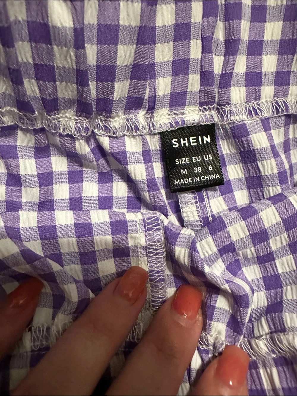 ⭐️ Gingham Elastic-Waist Women’s Shorts bundle- Black, Purple, Blue, pink - Picture 6 of 6